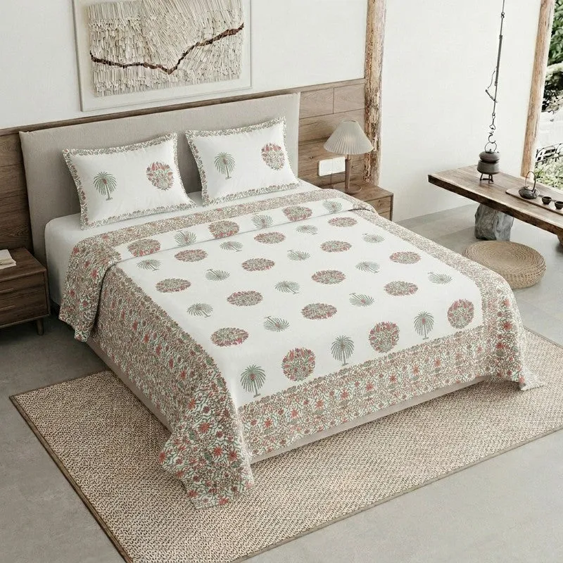 Royal Weave Cotton Bedsheet (Red,White) - 120 TC media 1