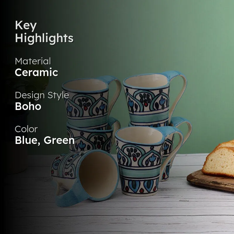 Medina Ceramic Tea Cup (150 mL Each) - Set of Six media 2