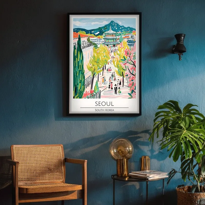 Vintage Seoul Framed Canvas Wall Painting media 4