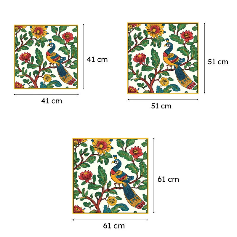 Mayoorakala Canvas Wall Painting With Frame - Gold media 6