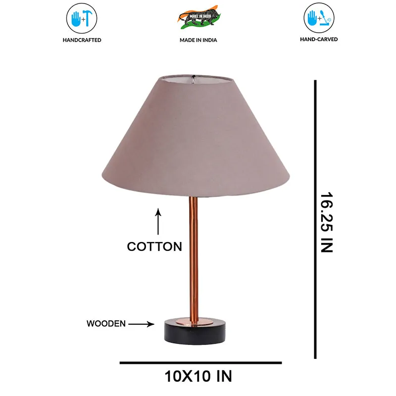 Cotin II Rodin Wooden Table Lamp - Grey,Copper,Black media 7