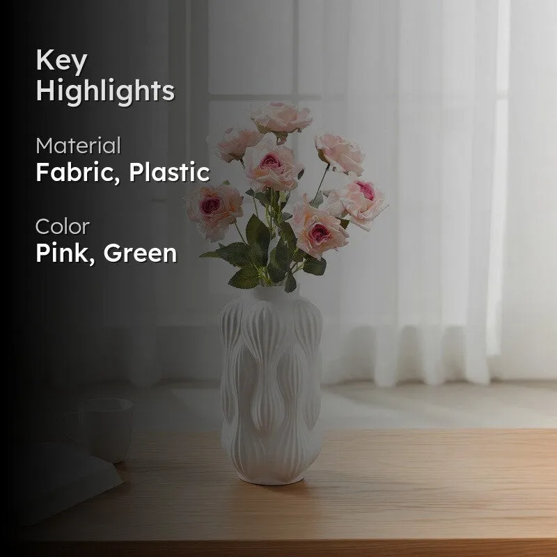 Floraura Rose Fabric Artificial Flower - Light Pink media 2
