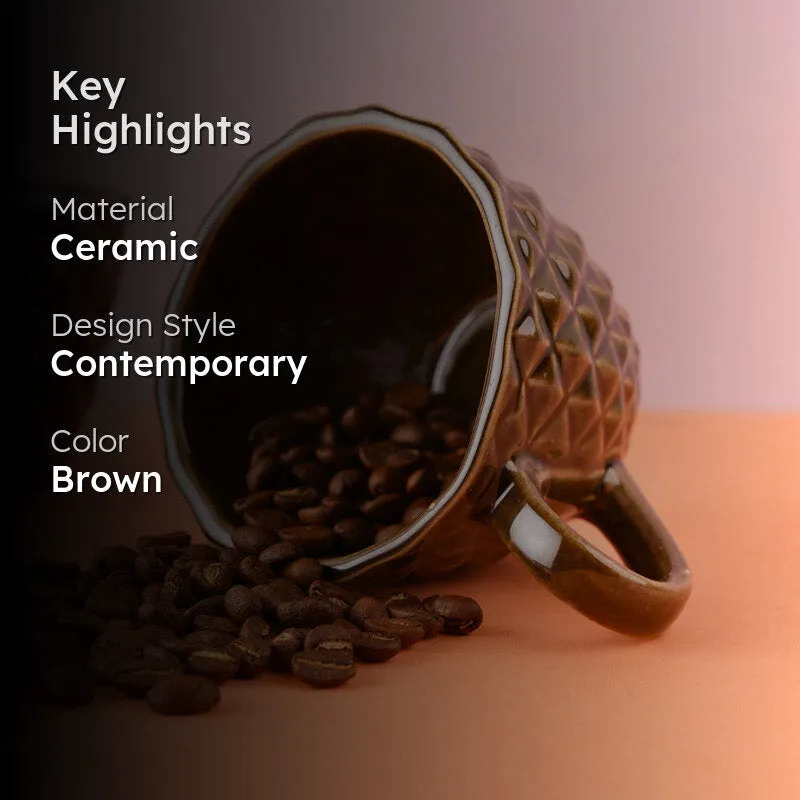 Rossana Ceramic Tea Cup (220 mL) - Brown media 2