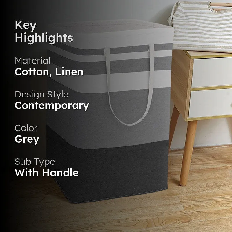Kiva Cotton Linen Laundry Basket media 2