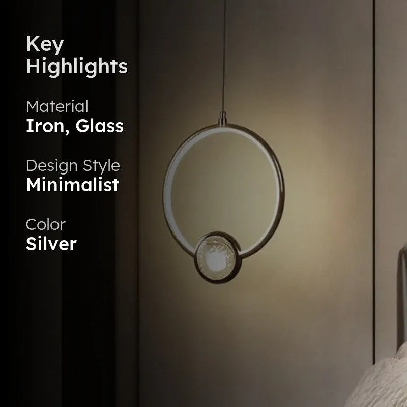 Hailera Iron Ceiling Lamp (Silver) - Round media 2