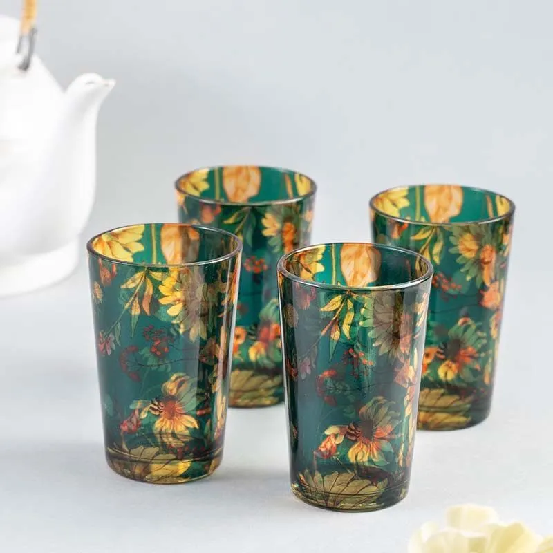 Sanguine Sunflowers Chai Glass - Set of Four media 4