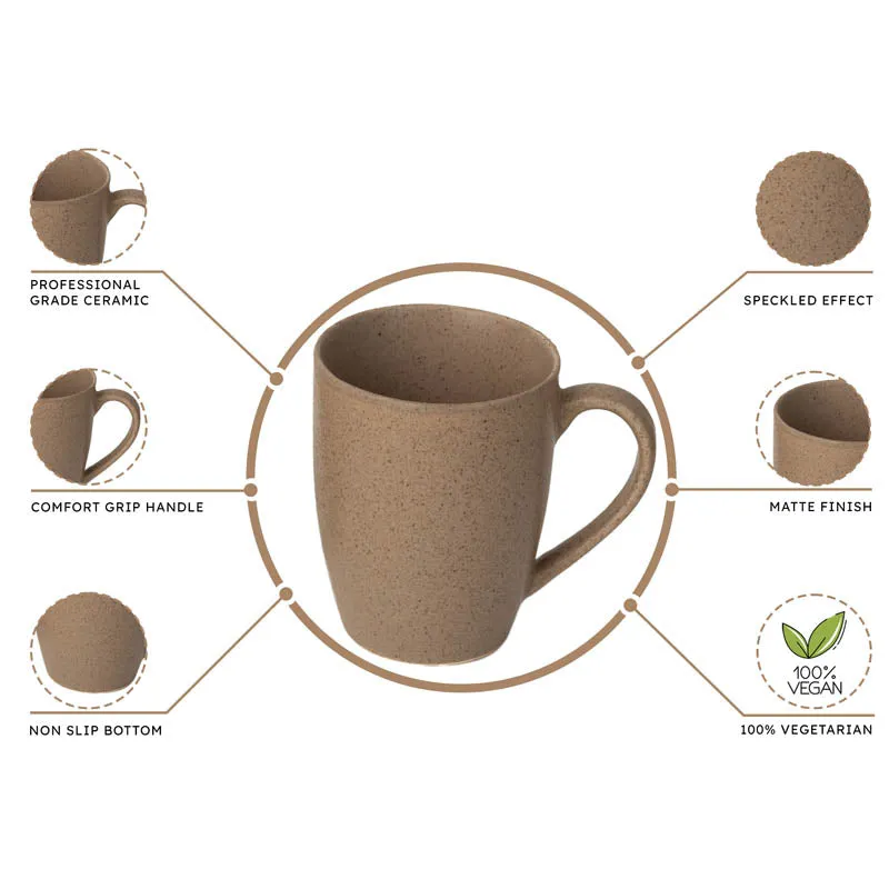 Sip & Style Ceramic Coffee Mug (Bamboo Brown) - 300 mL media 3