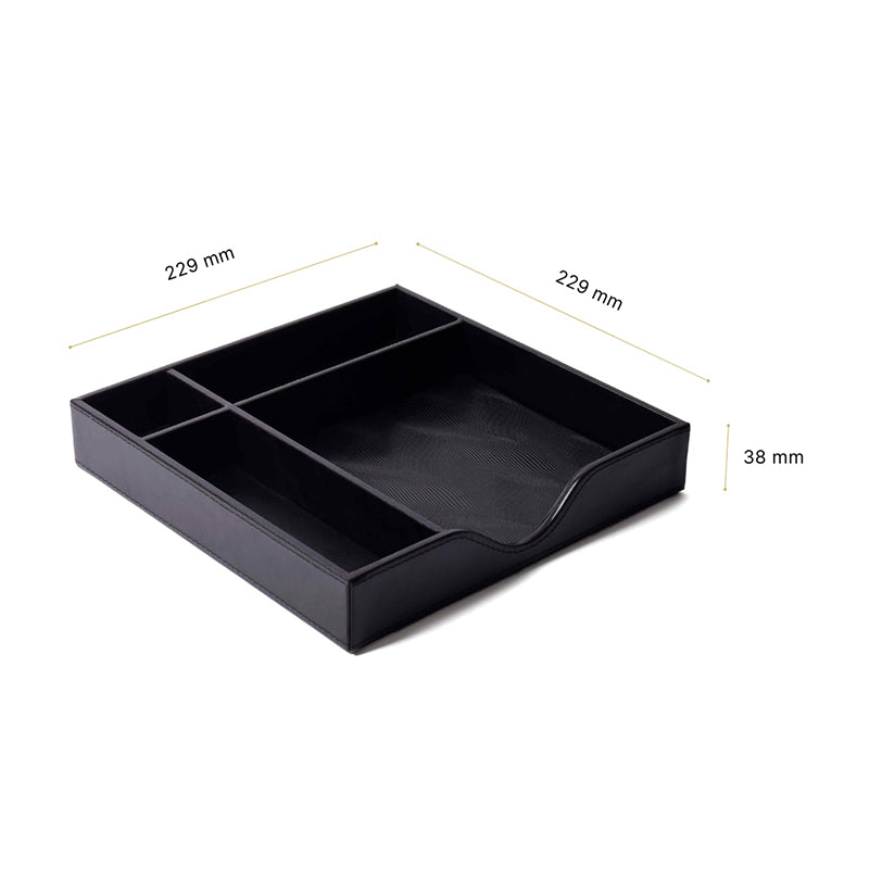 Veltrix Cube Faux Leather Desk Organiser - Black media 9