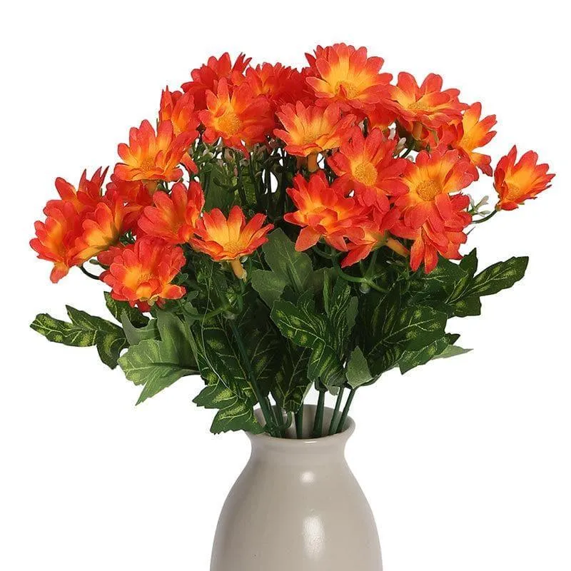 Faux Daisy Floral Bunch (Orange) - Set Of Two media 4
