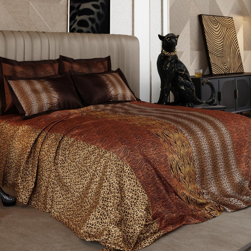 Golden Savannah Pure Cotton Bedsheets with 4 Pillow Covers - 150 GSM