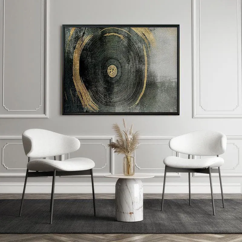 Golden Abstract Canvas Wall Painting - Black Frame media 5