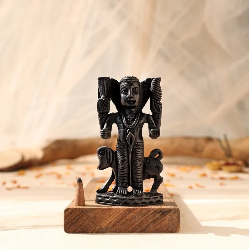 Lord Vamana Divine Ebony Wood Idol media 3