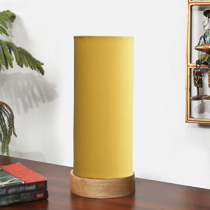 Nyra Tower Wooden Table Lamp - Yellow,Brown media 7