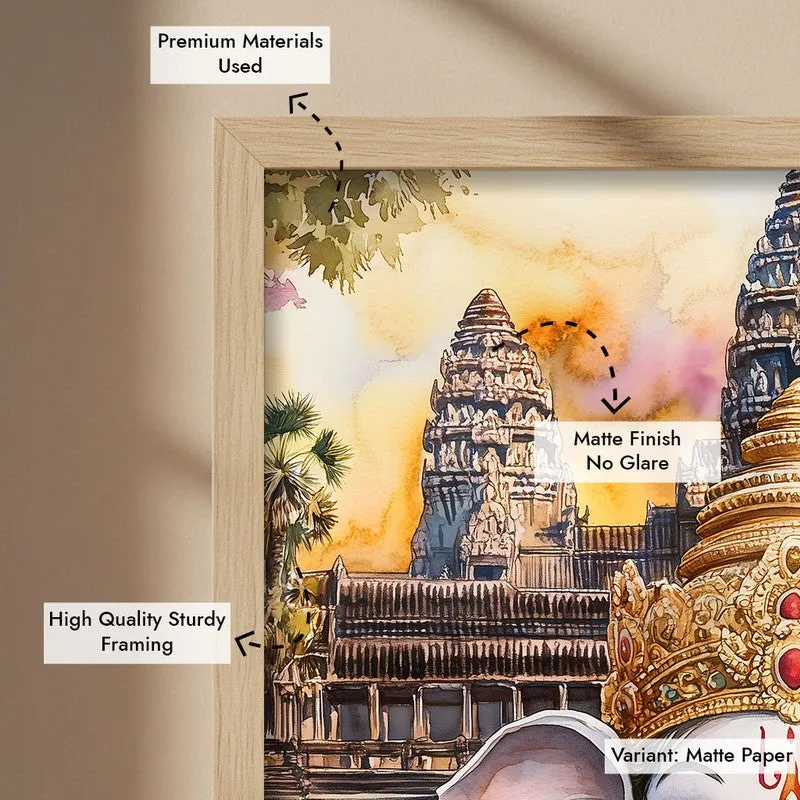 Mangalamurti Spiritual Archival Paper Wall Painting - Natural Brown Frame media 6