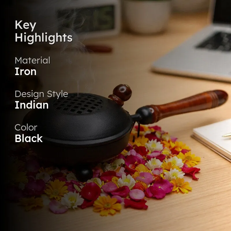 Divya Dhoop Rest Incense Holder - Black media 2
