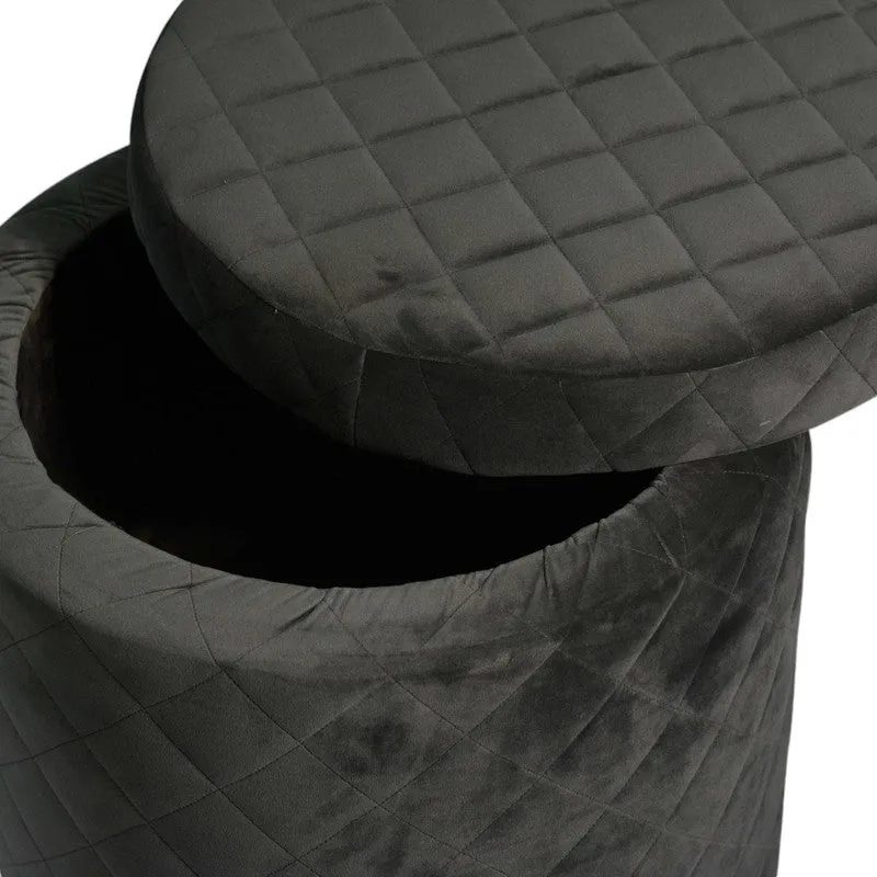 Grixon Pine Wood Ottomans (Black) - Set Of Two media 4