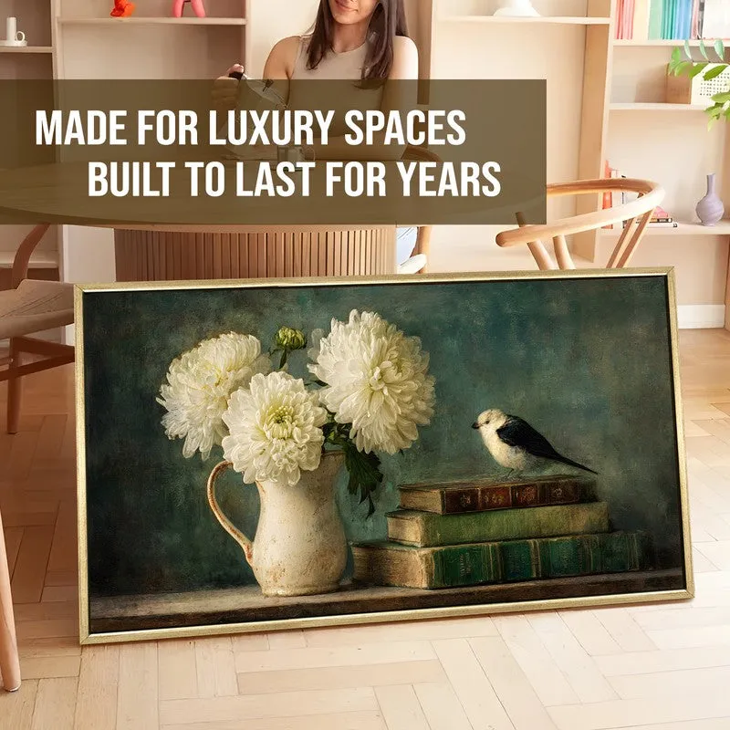 Petal Portrait Canvas Wall Painting With Frame media 5