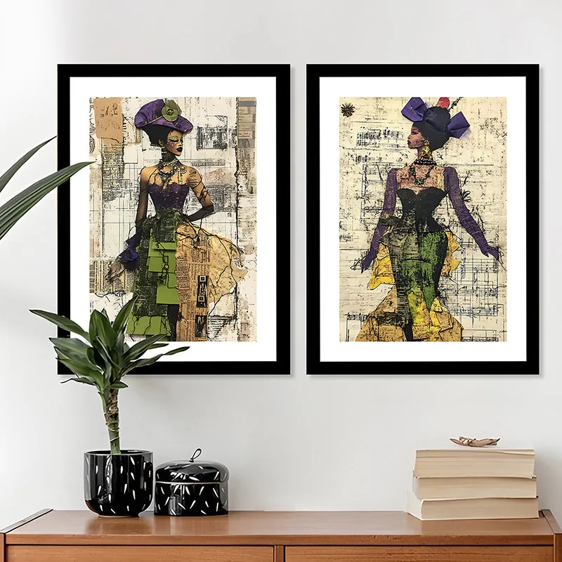Femme Fatale Retro Wall Art With Frame - Set Of Two media 4