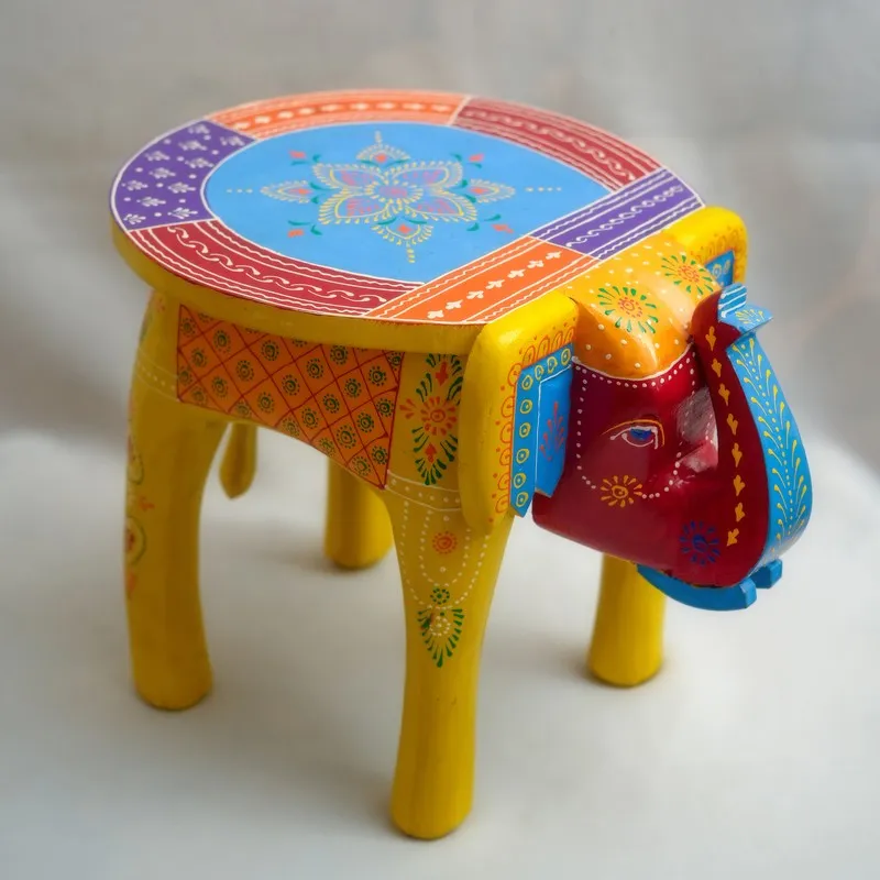 Tazva Traditional  Mango Wood Stool media 4