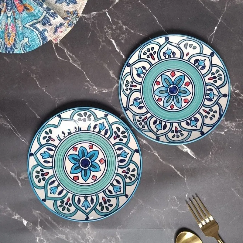 GoldenEdge Ceramic Serving Platters - Set Of Two media 1