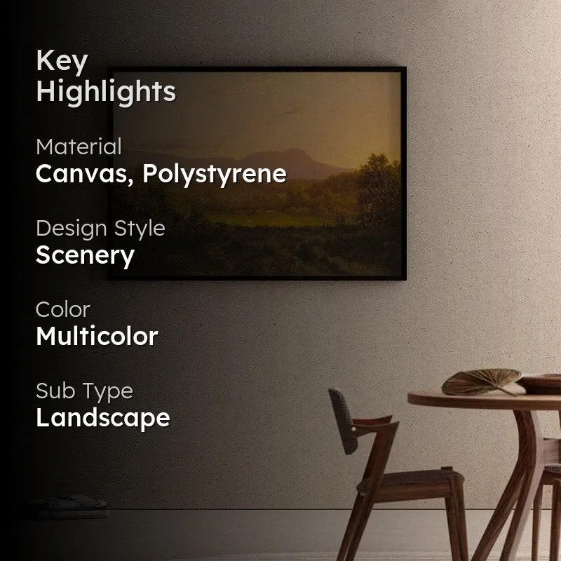 Tranquil Valley Canvas Wall Painting - Black Frame media 2