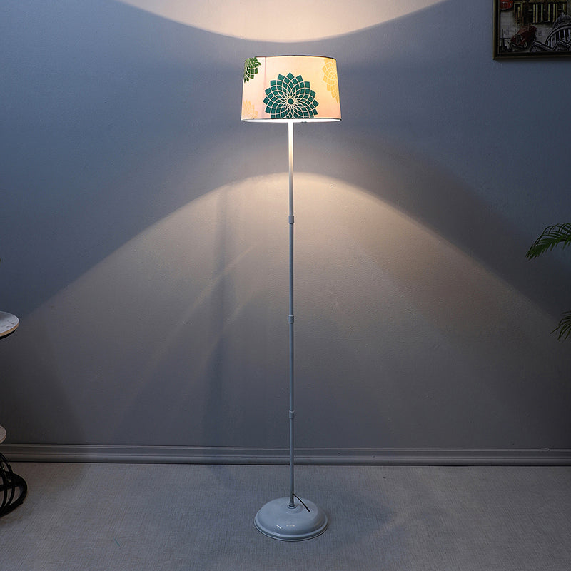 Akari Printed Metal Floor Lamp - White