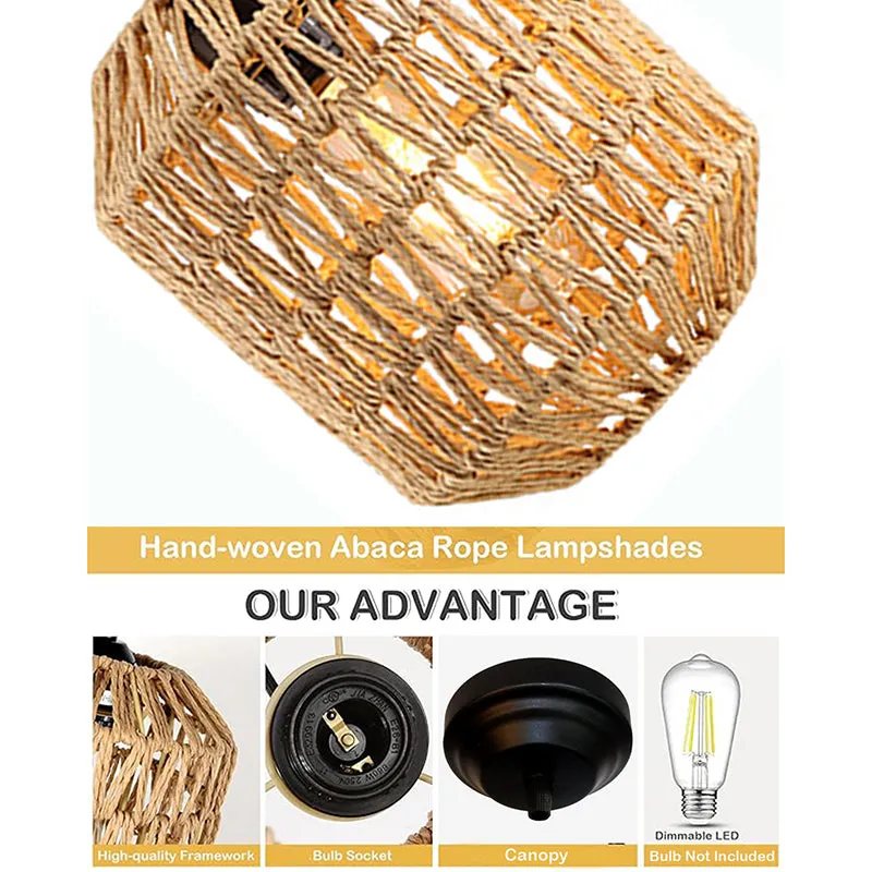 Casa Cane Oval Raffia Ceiling Lamp - Beige media 5