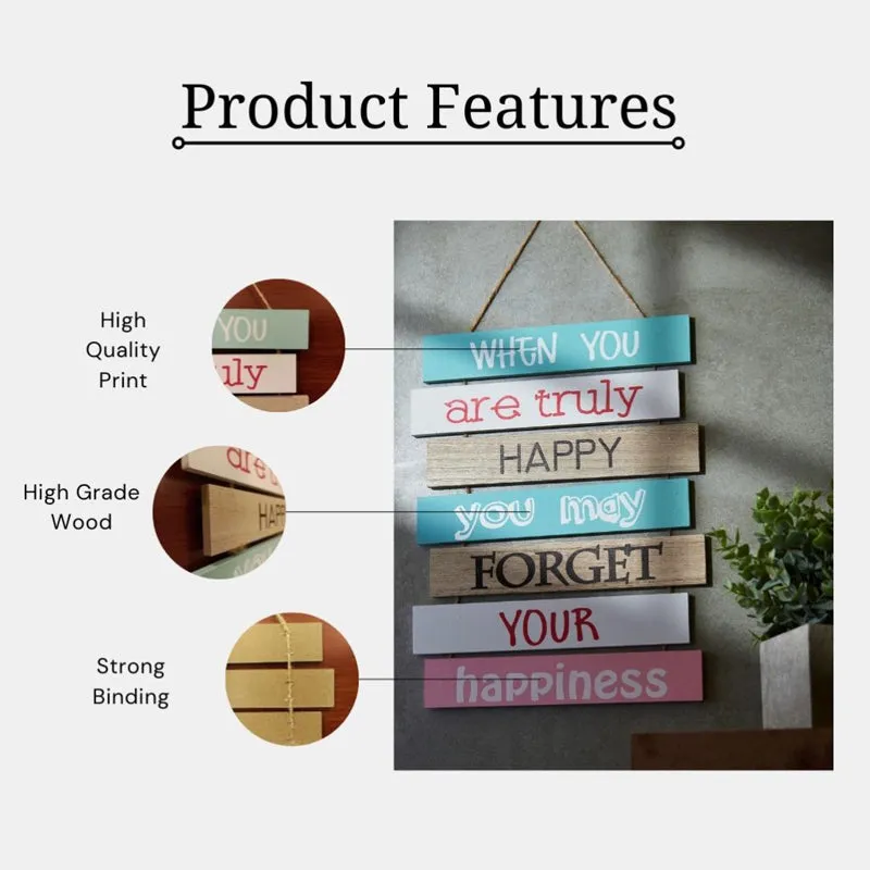 When You Are Truly Happy Motivational Quote Wooden Wall Accent media 3