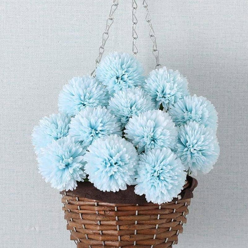 Faux Ja Dank Chrysanthemum Bunch (Blue) - Set Of Six media 4