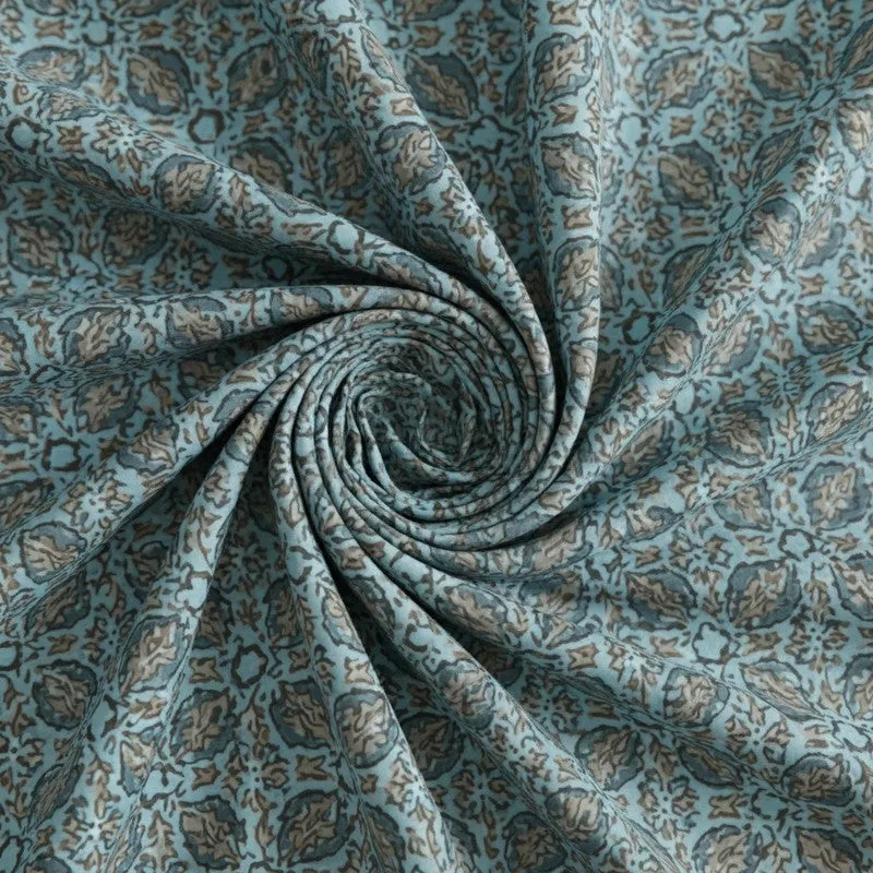 Sadhana Cotton Bedsheet (Blue, Grey) - 180 TC media 5