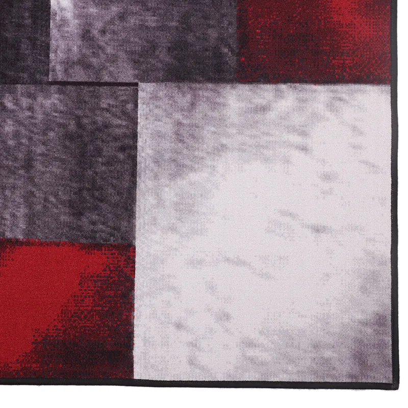 Red Geometry Anti-Skid Carpet media 4