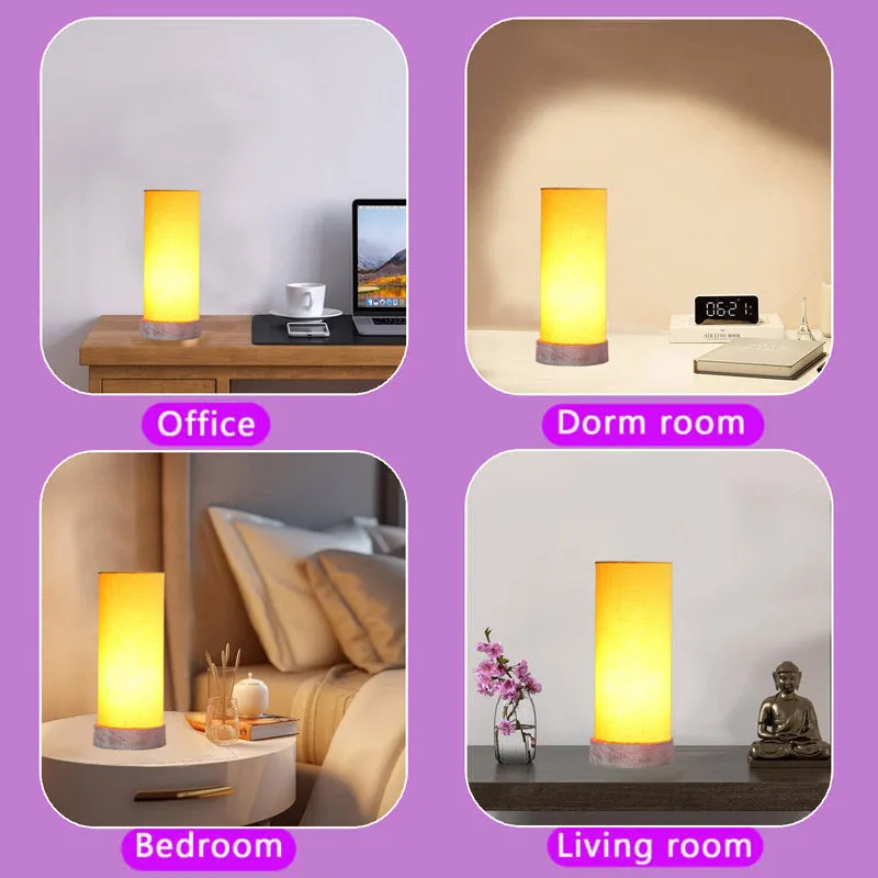 Ocra Tower Wooden Table Lamp - Yellow,White media 5