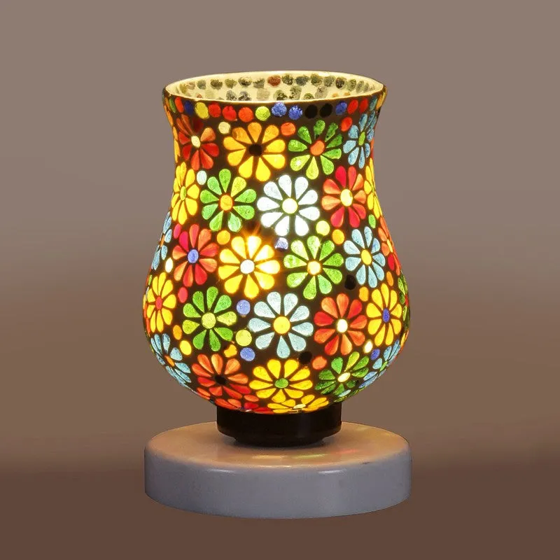 Sheenex Mosaic Glass Table Lamp With Wooden Base - Multicolor media 7