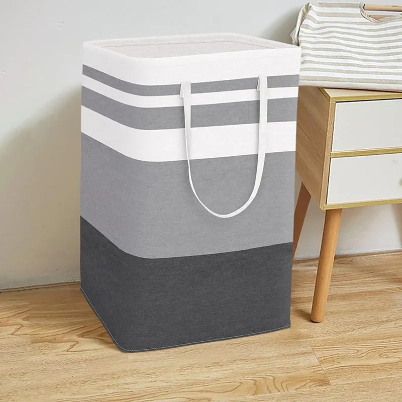 Kiva Cotton Linen Laundry Basket media 1