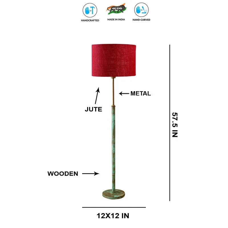Vintage Glow Wooden Floor Lamp - Red media 9