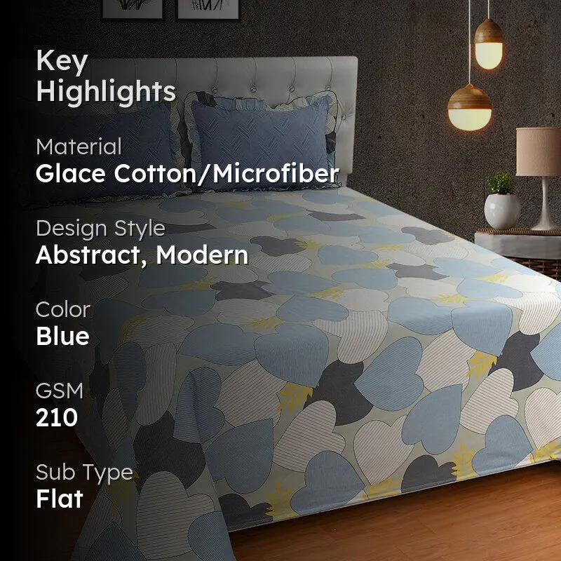 Antique Heart Abstract Microfiber Bedsheet - 210 GSM media 2