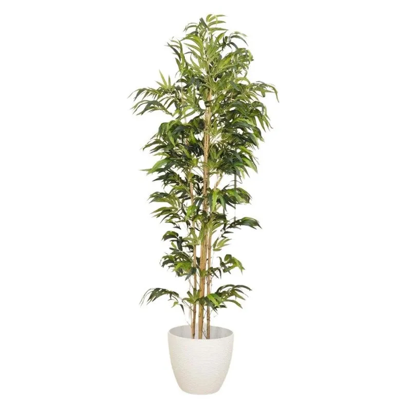 Artificial Bamboo Plant With Black Fiber Pot - 8 Feet media 6