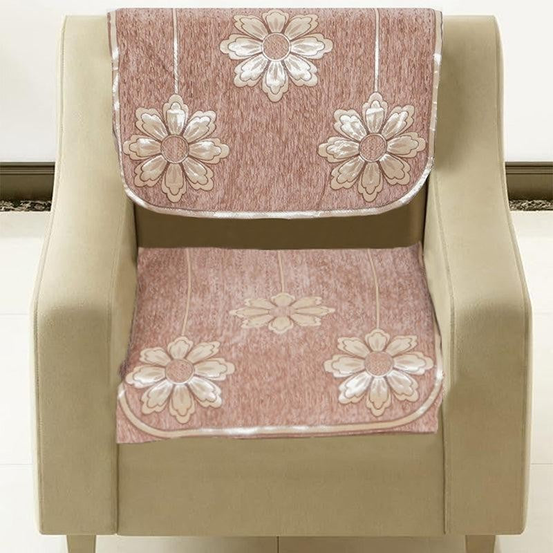 Mitha Flora Sofa Cover (Peach) - Set Of Six media 4