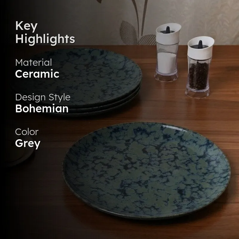 Ceramic Dinner Plates (Grey) - Set of Four media 2