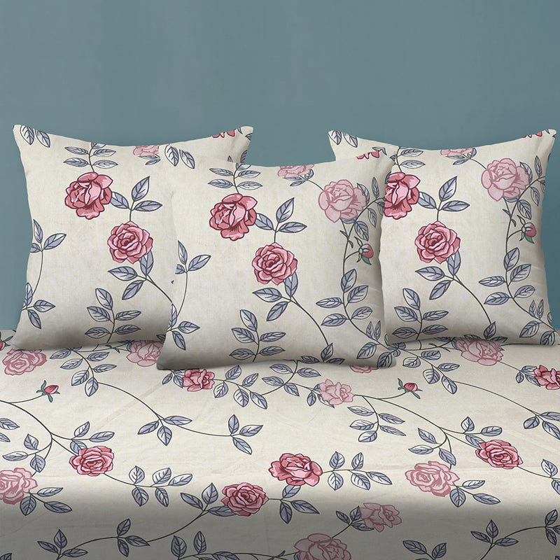 Pink Flora Diwan Set - Six Piece Set media 4