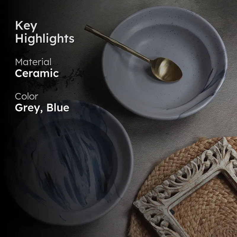 Imogen Ceramic Pasta Plate - Grey media 2