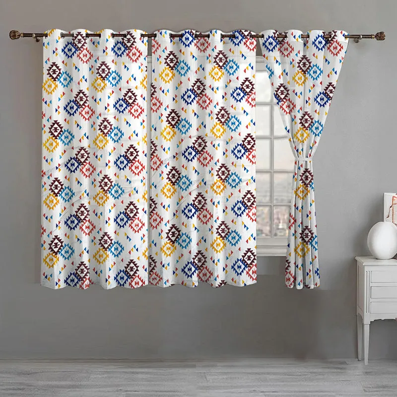 Geo Tribe Room Darkening Curtain - Set Of Three media 1