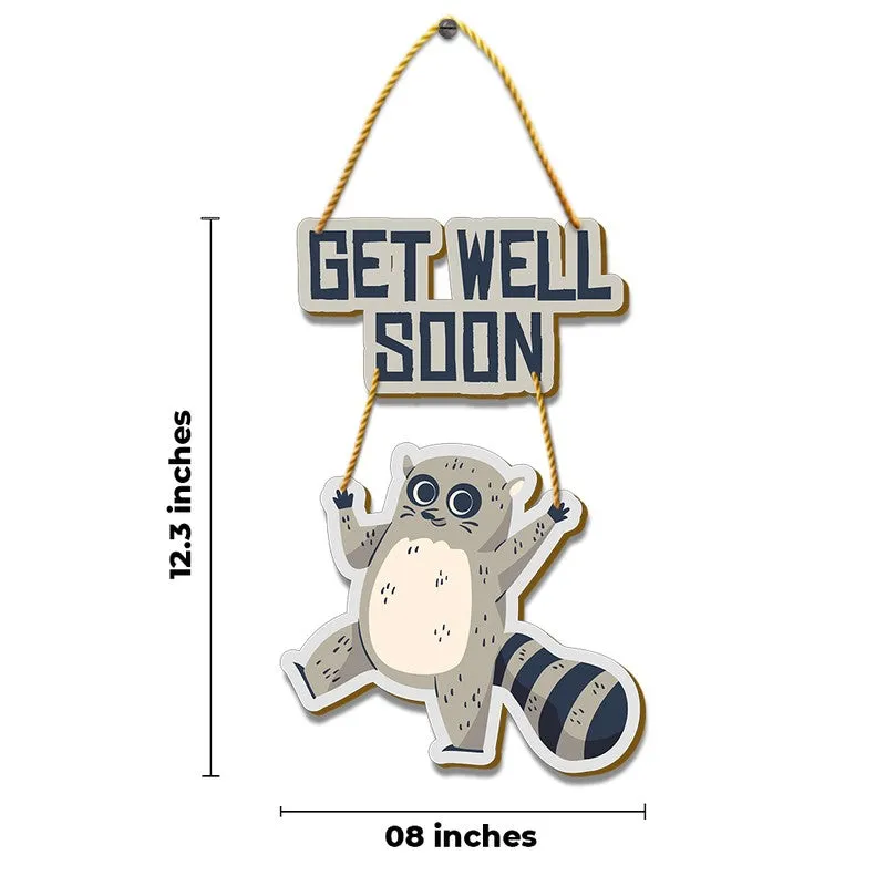 Get Well Soon Hanging Decoration with Cartoon Animal MDF Wall Accent media 5