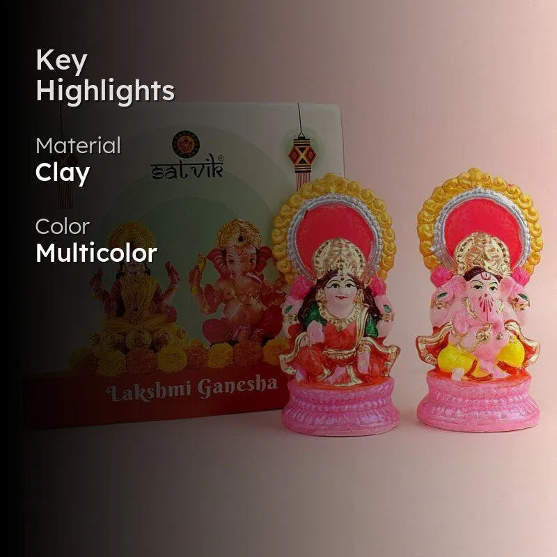 Blessed Union Lakshmi Ganesha Idol Set media 2