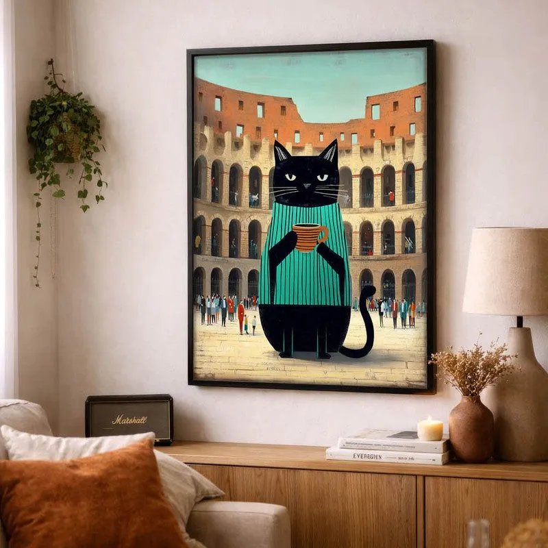 Nomadic Cat Wall Painting With Frame media 4