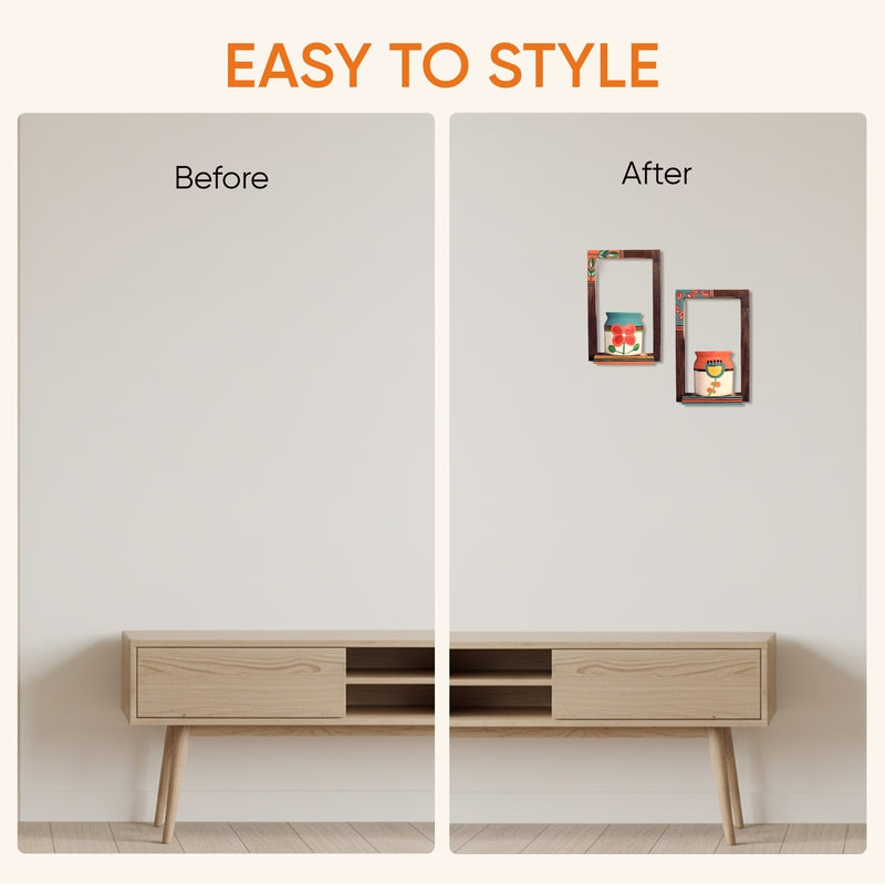 Kriti Ethnik Ceremic & Wood Wall Accent - Four Piece Set media 5