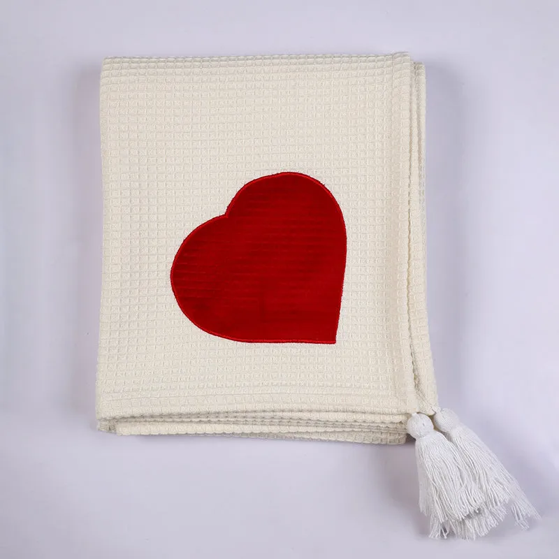 Heart Wrap Cotton Throw media 5