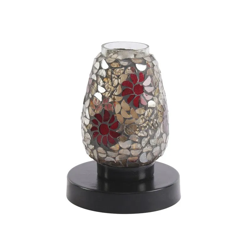 Prismiq Mosaic Glass Table Lamp With Wooden Base - Multicolor media 4