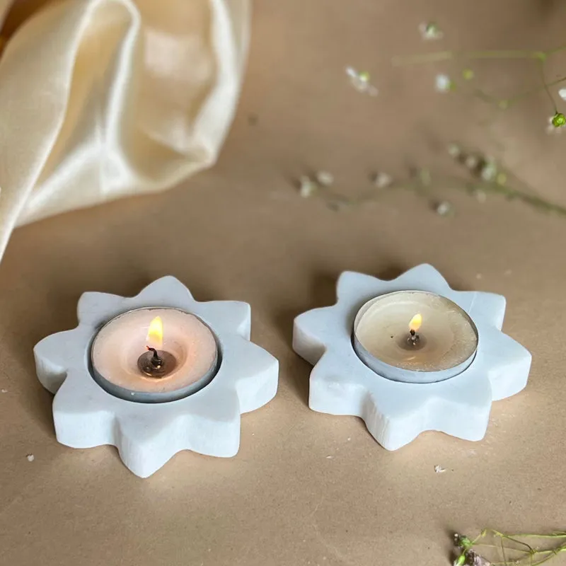 Eudora Star Handcrafted Marble Tealight Candle Holder - Set Of Two media 4