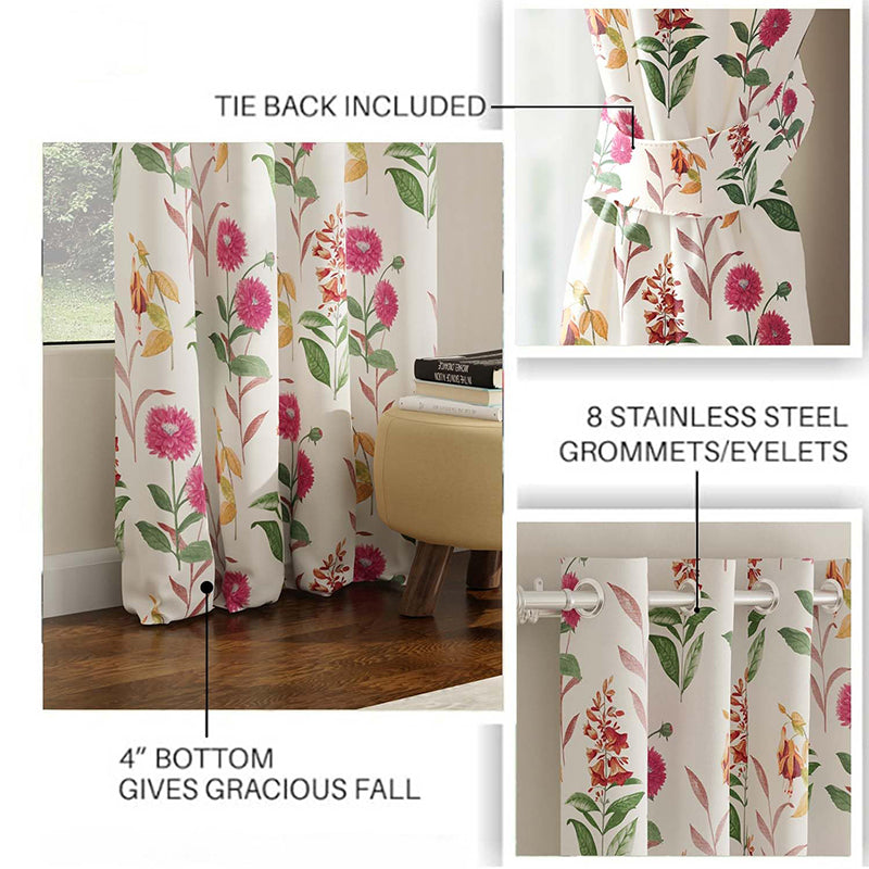 Urban Space Cone Flower Curtain (Pink) - Set Of Two media 5
